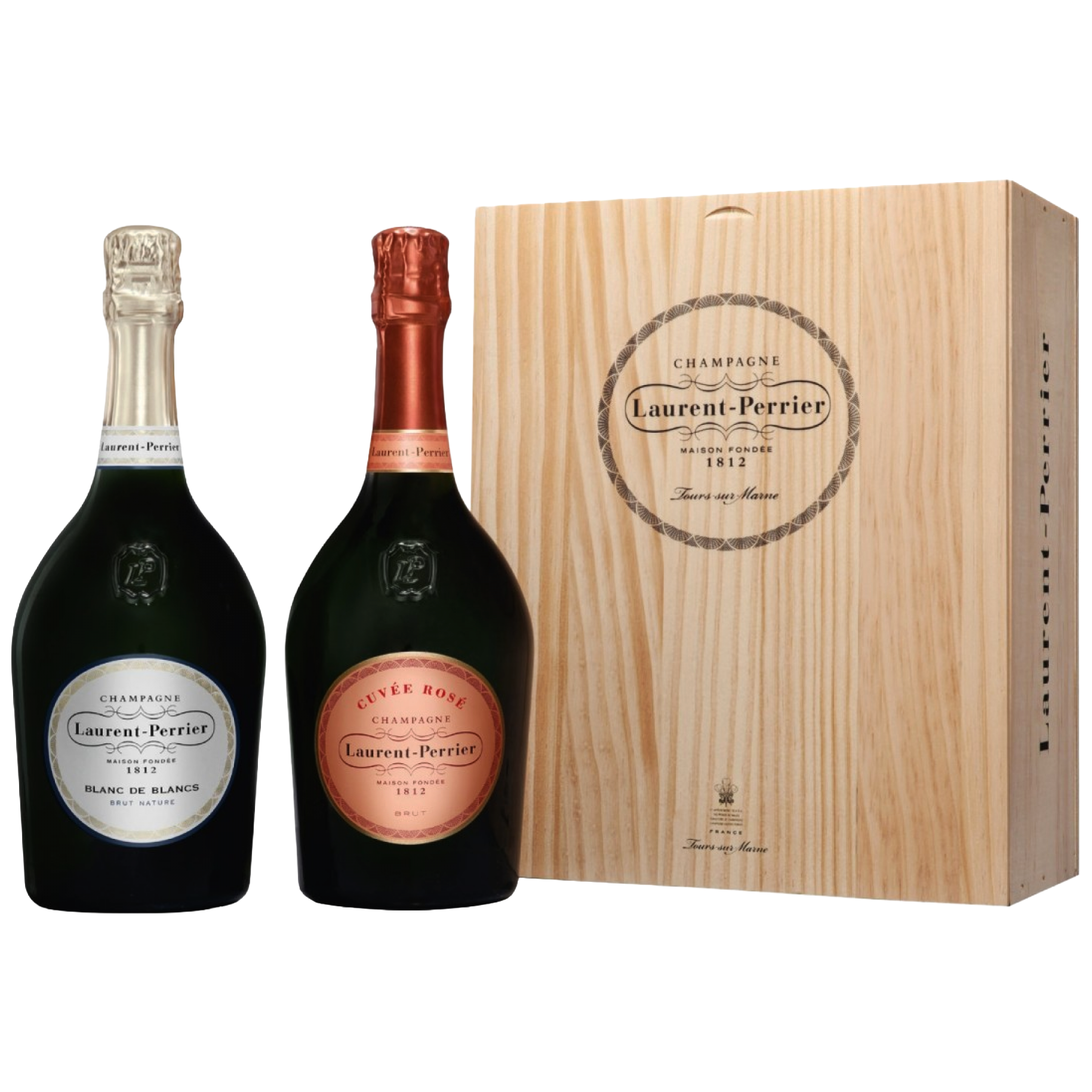 Laurent Perrier Cuvée Rosé & Blanc de Blancs in geschenkverpakking 2fl.