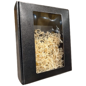 Cadeaudoos 3 flessen met venster Pelle Nero