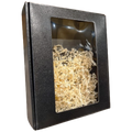 Cadeaudoos 3 flessen met venster Pelle Nero
