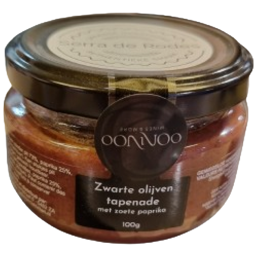 Tapenade zwarte olijf zoete paprika 100gr
