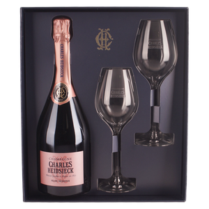 Charles Heidsieck Champagne Rosé Réserve Brut in geschenkdoos met 2 wijnglazen