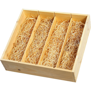 Houten geschenkkist 4 flessen (750 ml)