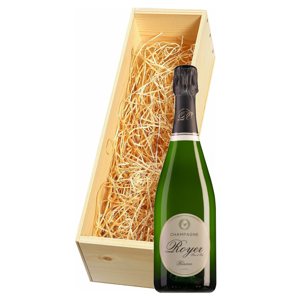 Wijnkist met Royer Champagne Réserve Brut