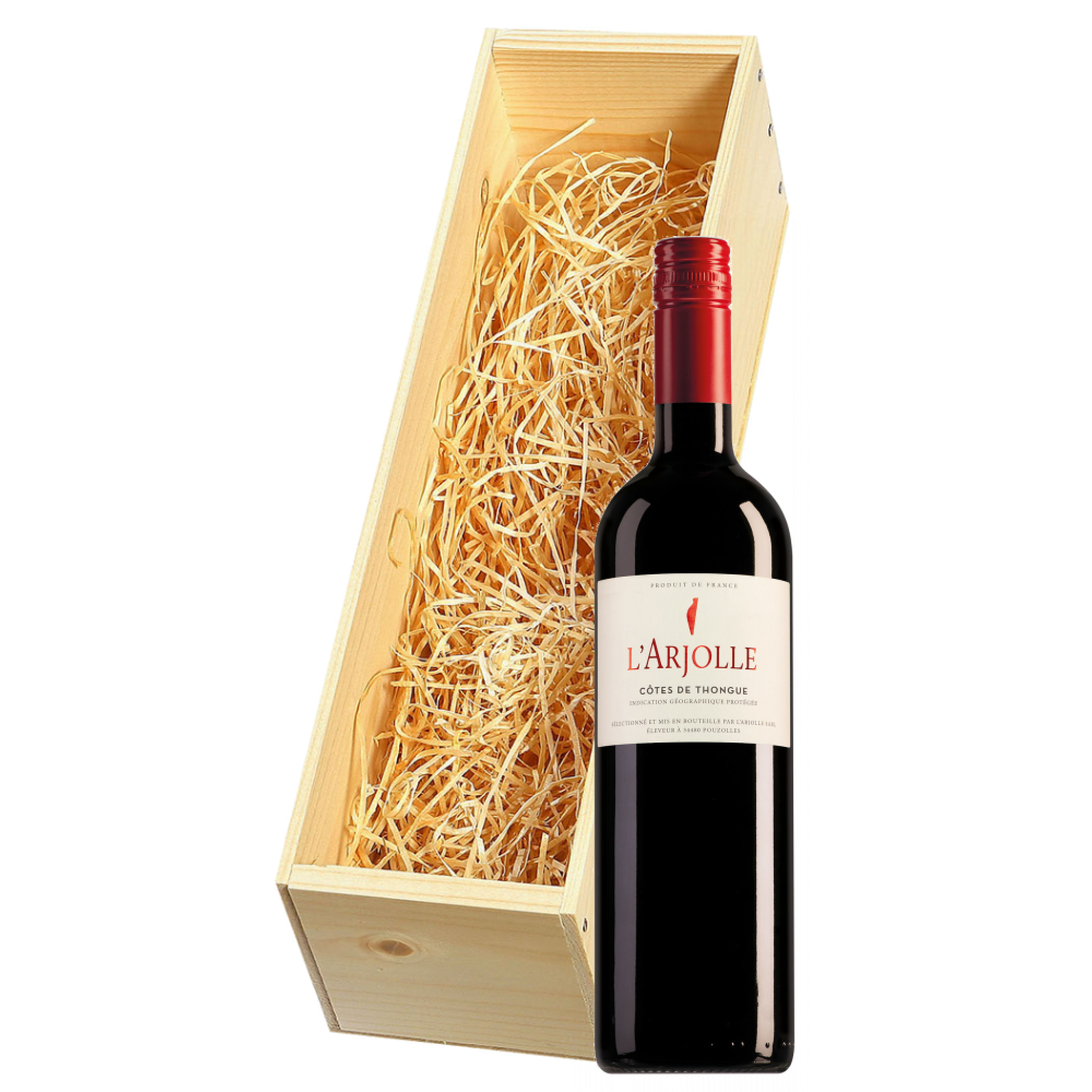 Wijnkist met Domaine de l'Arjolle rouge