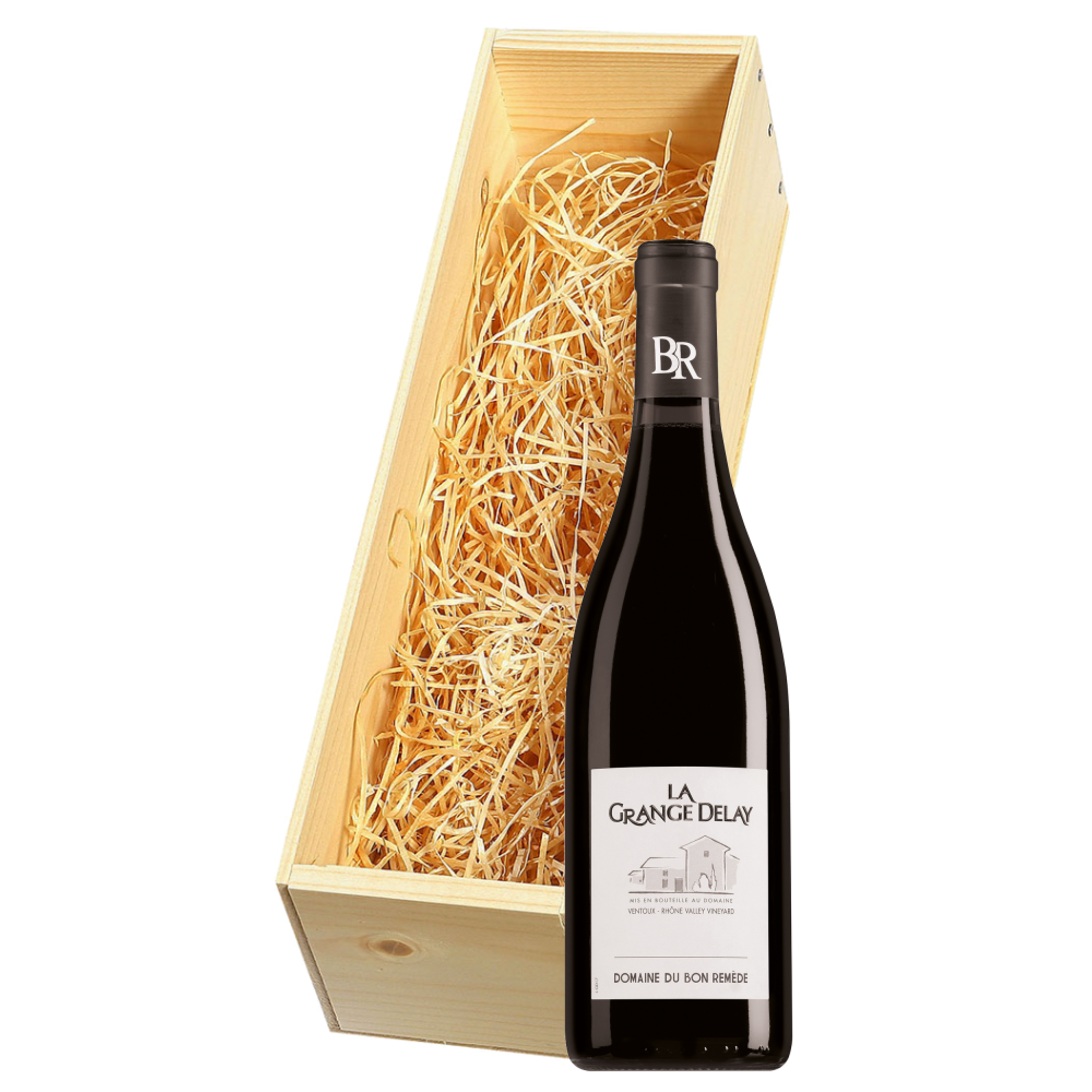 Wijnkist met Domaine du Bon Remède Ventoux La Grange Delay