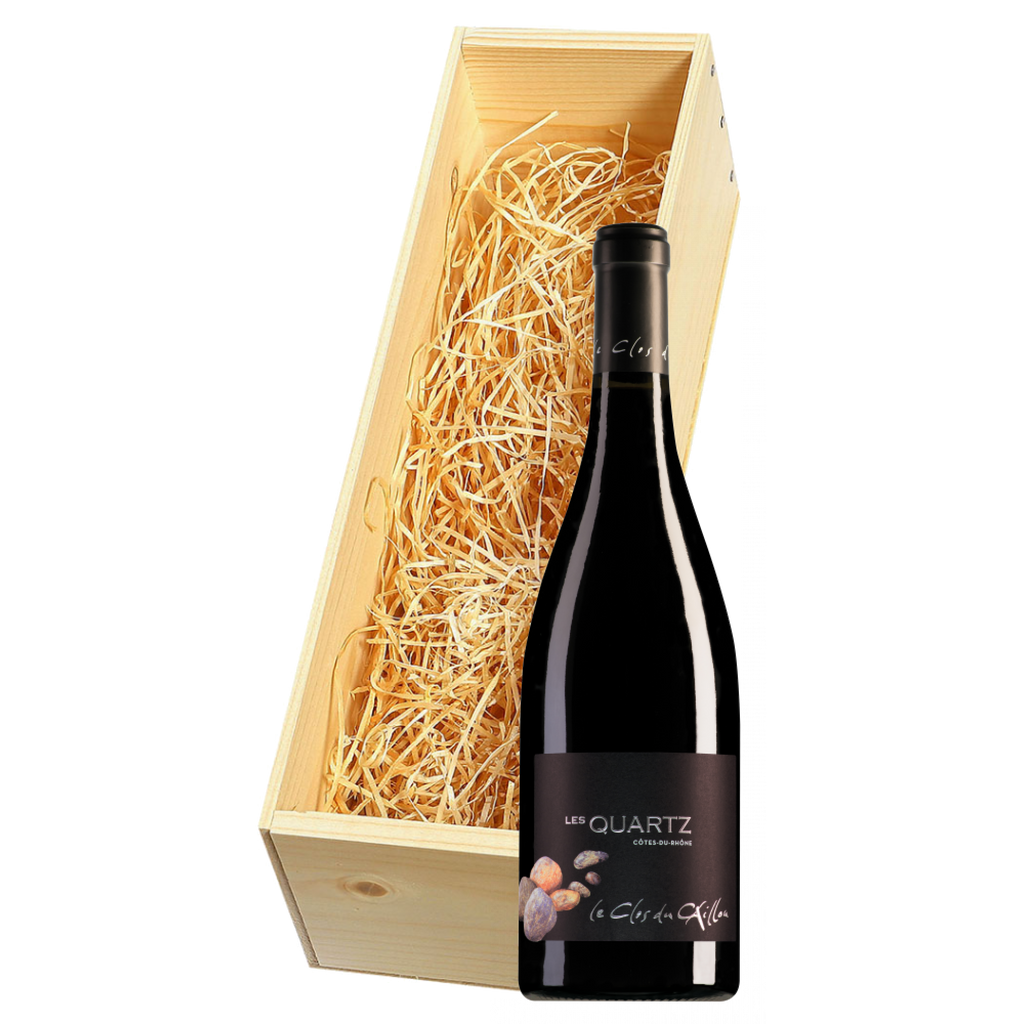 Wijnkist met Le Clos du Caillou Côtes du Rhône Les Quartz
