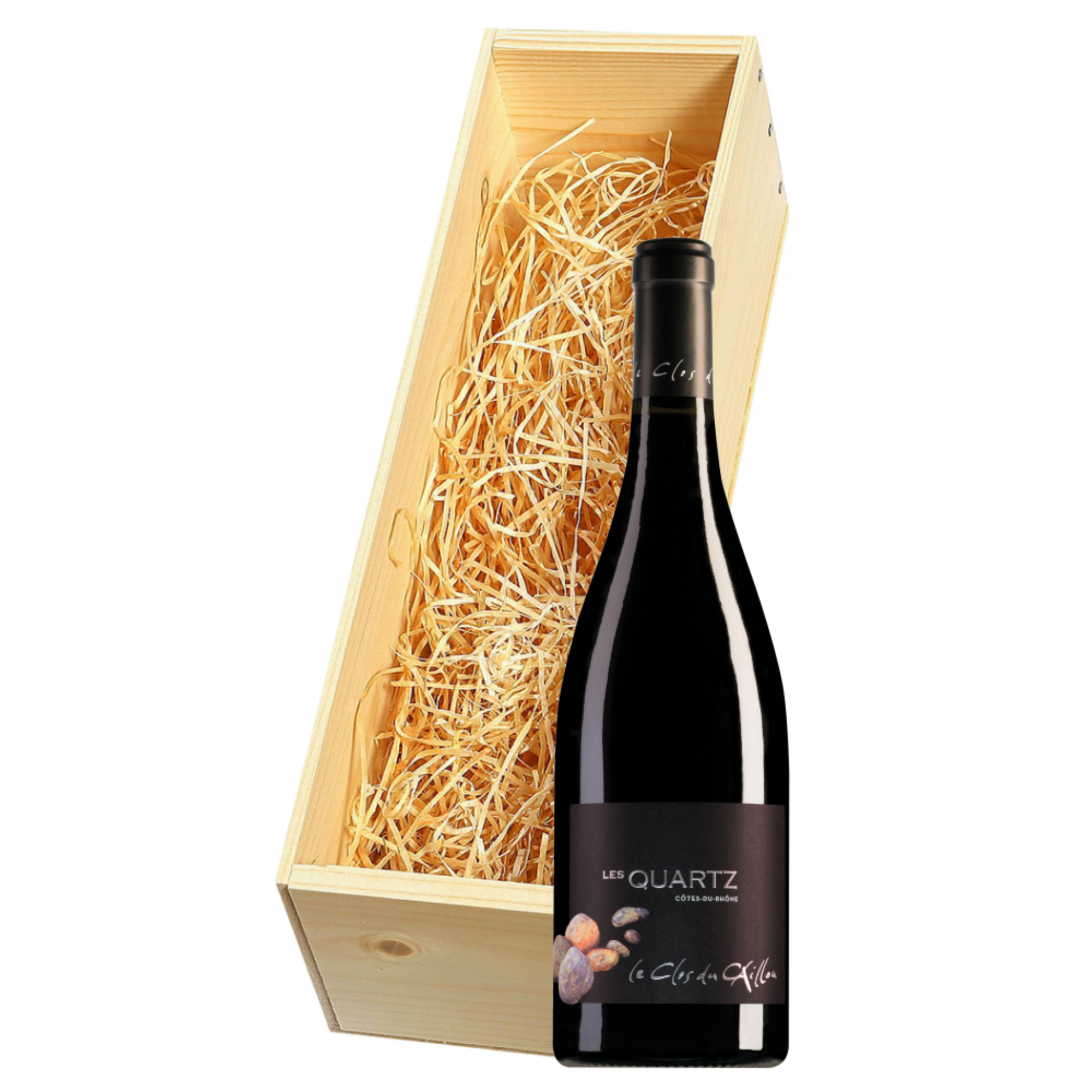 Wijnkist met Le Clos du Caillou Côtes du Rhône Les Quartz