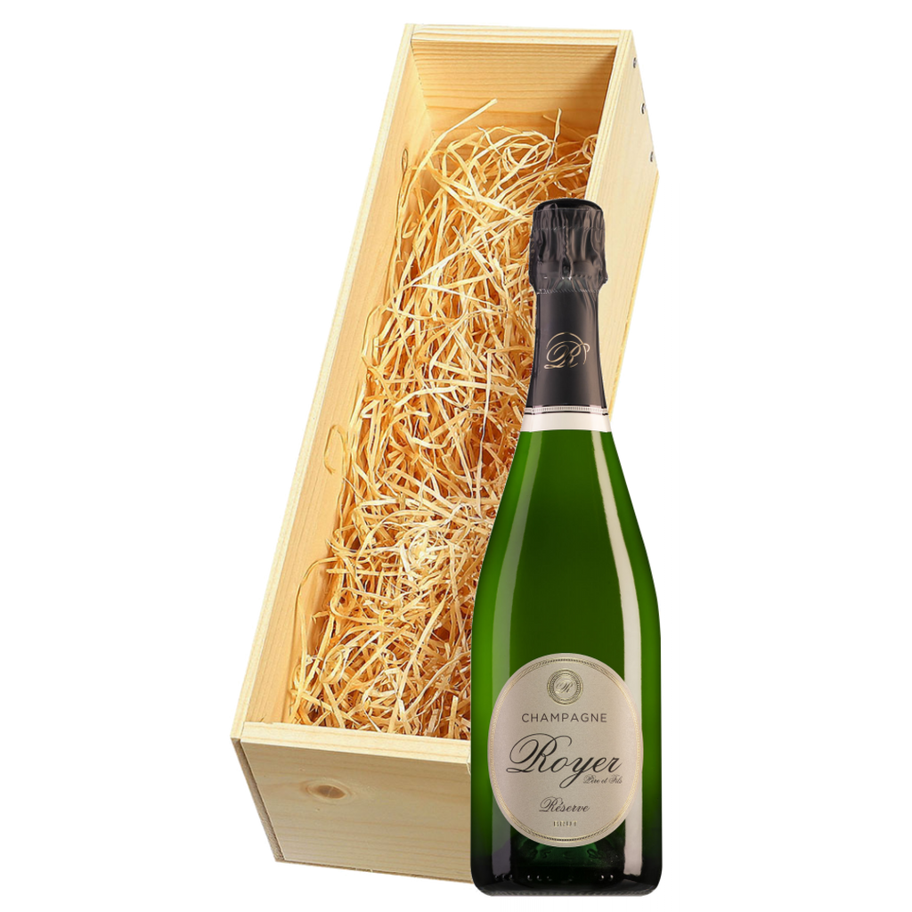 Wijnkist met Royer Champagne Réserve Brut